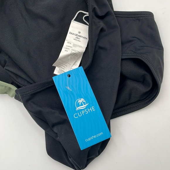 CUPSHE One Piece Swimsuit Deep V Neck Self Tied Belt Bathing Suit - M - Picture 10 of 11